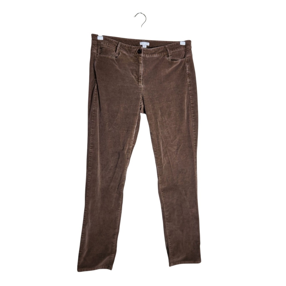 J. Jill Corduroy Pants Womens 10 Brown Straight Leg Stretch Mid Rise Casual